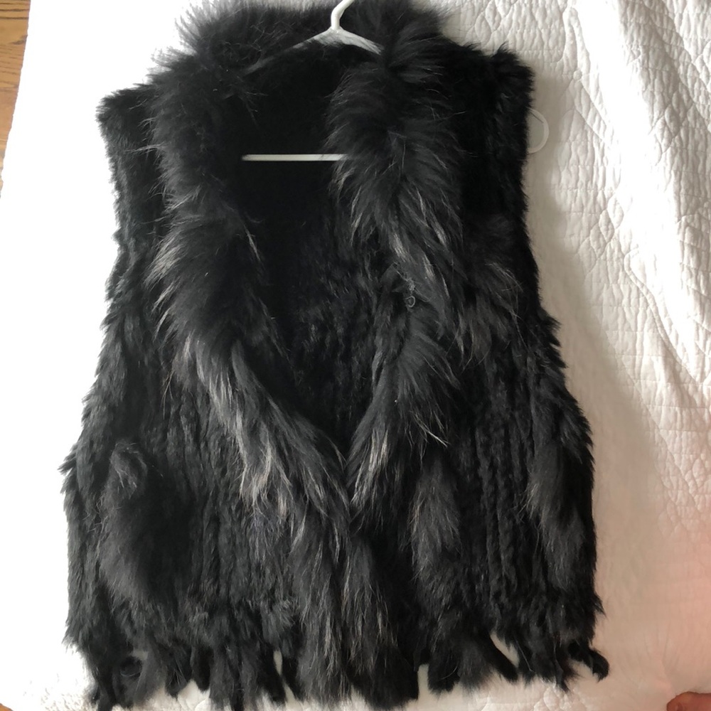 Black fur vest